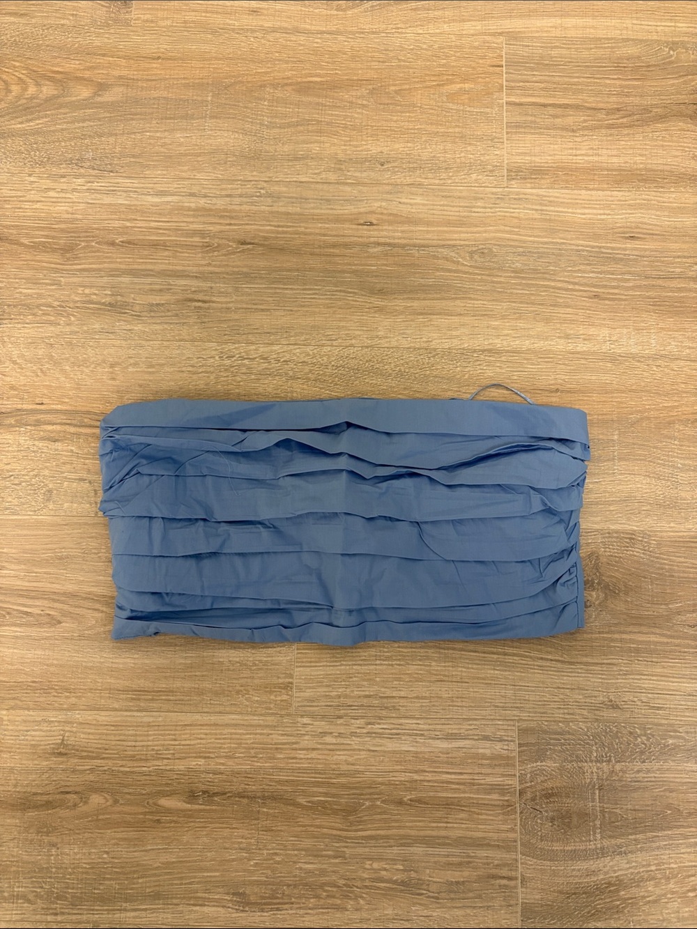 Abercrombie & Fitch Blue Strapless Ruffle Crop Top